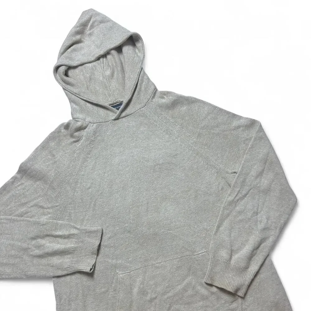 J.Crew Y2k Vintage Beige Cotton Wool Knit Hoodie Sweater Large